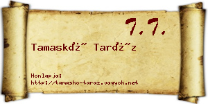 Tamaskó Taráz névjegykártya